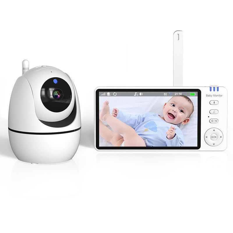 Baby Monitor HD avec écran 5 pouces, vision nocturne et audio bidirectionnel pour surveiller bébé à distance.